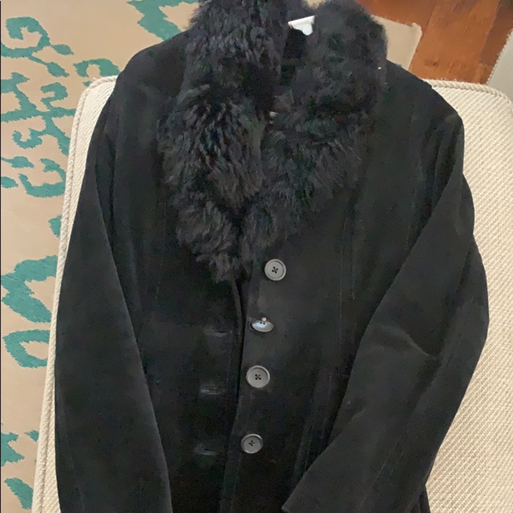 Banana Republic long thick suede coat